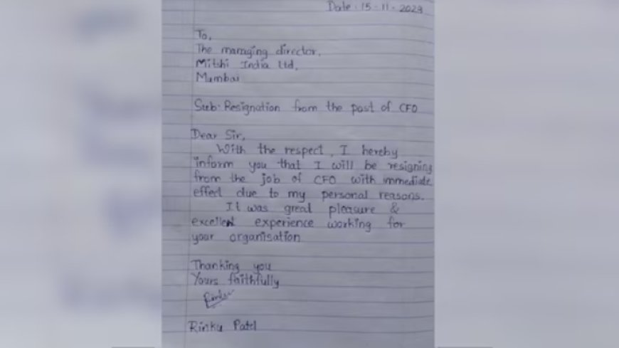 Resignation of Mitshi India's CFO Makes Waves with Viral Handwritten Letter